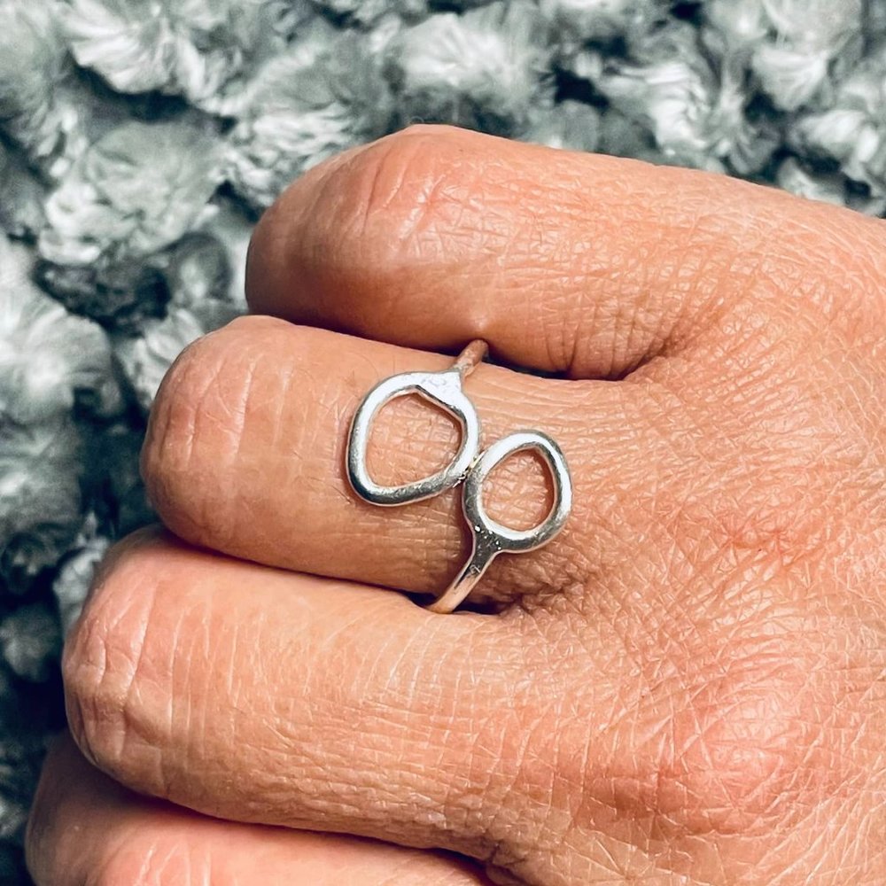 Hand Made  TWO LEAF RING